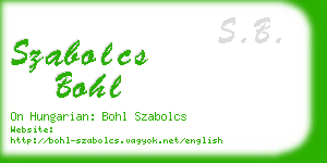 szabolcs bohl business card